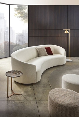 ISO18001 standaardhotelzaal Sofa Curved Tufted White Sofa 2200*900*800mm