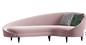 De Zitkamer Sofa Pink Curved Sofa Modern van het Gelaimeihotel met ISO14001